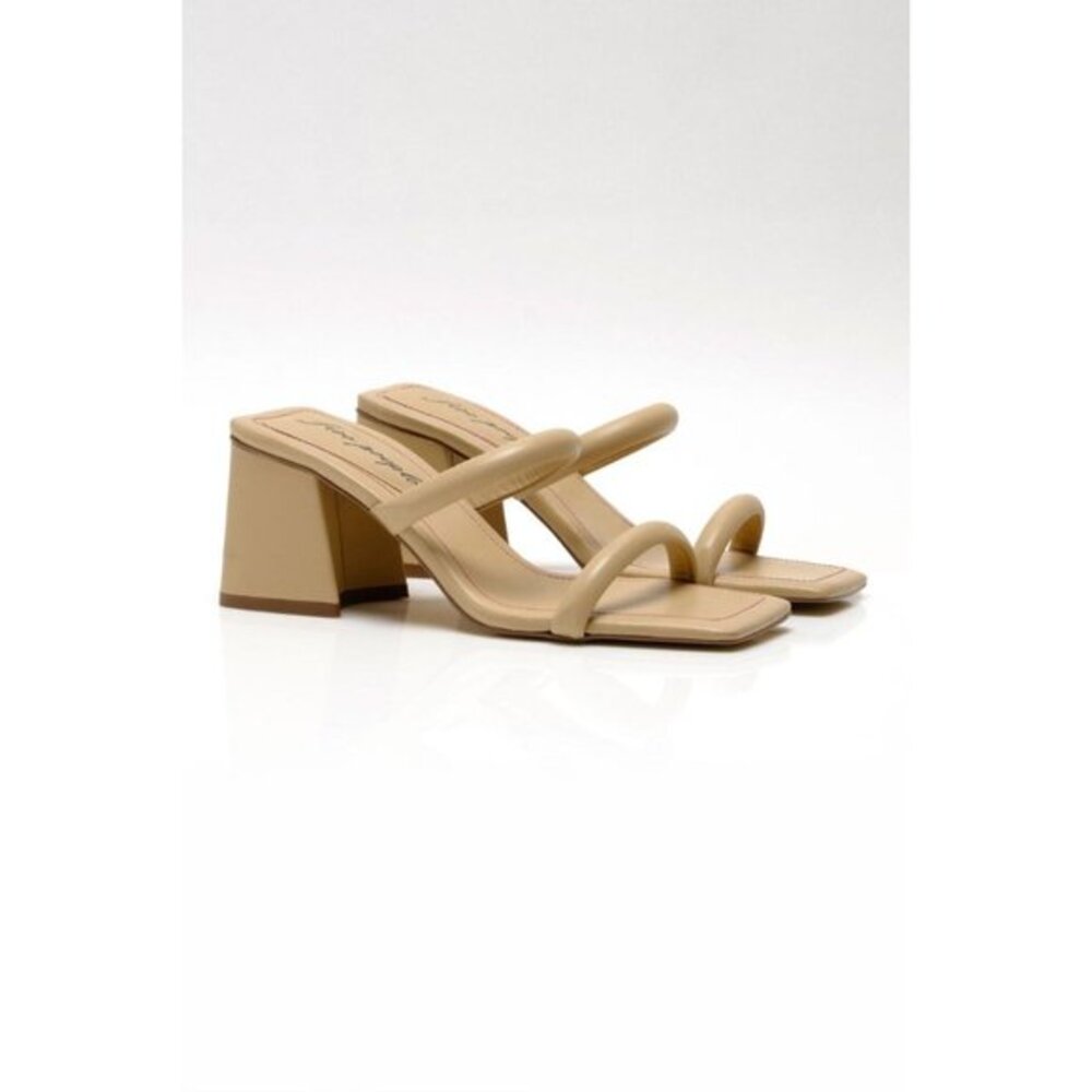 Free People Parker nude leather Double Strape Heel size 40